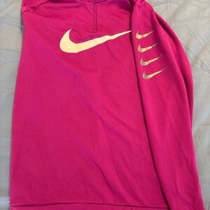 Nike Hot Pink Top with Gold Swooshes